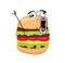 Crazy internet meme illustration of triple burger