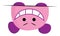 A crazy monster in pink and purple color vector or color illustration