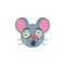 Crazy mouse face emoji flat icon