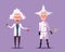 Crazy old scientist. Funny character. Cartoon vector illustration