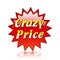 Crazy price red star icon