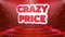 Crazy price text animation stage podium confetti loop animation
