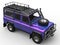 Crazy purple modern four wheel drive car - top down view