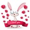 Crazy rabbit - Valentine Day illustration.