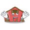 Crazy red storage barn isolated on mascot