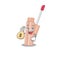 Crazy rich lip tint mascot design having money bags