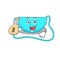 Crazy rich sling bag mascot design having money bags