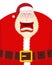Crazy Santa Shout and belt. Scary grandfather yelling. Open mout