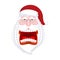 Crazy Santa Shout. Scary grandfather yelling. Open mouth and te