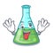 Crazy science beaker mascot cartoon