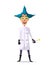 Crazy scientist. Funny character. Cartoon vector illustration. Mad professor