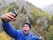 Crazy selfie on the Tibetan bridge