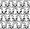 Crazy skulls seamless pattern.