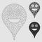 Crazy Smiley Map Marker Vector Mesh Carcass Model and Triangle Mosaic Icon