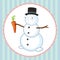 Crazy snowman with orange carrot