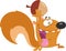 Crazy Squirrel Cartoon Character Running With Acorn