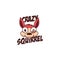 Crazy Squirrel mascot logo, Funny Squirrel making weird face illustration