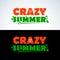 Crazy Summer apparel tshirt design. Colorful Summer Typography. Summer Design. Vector format.