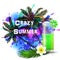 Crazy Summer background with green juice