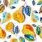 Crazy summer pear watercolor pattern