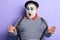 Crazy talented mime performing pantomime