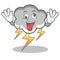 Crazy thunder cloud character cartoon