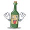 Crazy wine bottle character cartoon