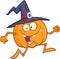 Crazy Witch Pumpkin Character Running