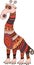 Crazy zoo. cartoon giraffe with colored african doodle pattern, vector illustration