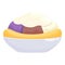 Cream banana snack icon cartoon vector. Food sundae