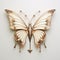 Cream And Bronze Butterfly: Intricate Copper Design With Futurism Wall Art