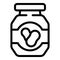 Cream butter icon outline vector. Peanut jar