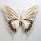 Cream Butterfly Wall Art: Intricate Hand Cut Wooden Sculpture With Surrealistic Elements