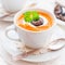 Cream Carrot and Truffle Soup in a Cup