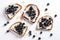 Cream cheese blue berry toast. Generate Ai