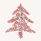 Cream christmas tree and leaves pattern