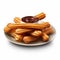 Cream And Churros With Dipping Sauce - Realistic Chiaroscuro Style