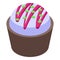 Cream cocoa bomb icon isometric vector. Choco bakery