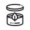 Cream Container And Leaf Vector Thin Line Icon