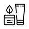 Cream Container Tube Leaf Vector Thin Line Icon