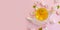 Cream cosmetic moisturizer essence   organic flower on colored background organic