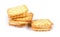 Cream cracker biscuits on white background