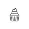 Cream cupcake line icon