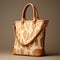 Cream Giraffe Print Bag In Light Orange And Dark Beige - Meticulous Design