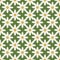 Cream and Green Geometric Daisy Seamless Pattern