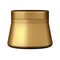 Cream jar. Golden plastic beauty container, powder