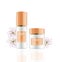 Cream and Lotion Cosmetics set Vector realistic mock up. Orange package Hydration cream bottle. Perfect for advertising, flyer, ba