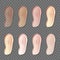 Cream makeup foundation. Realistic cosmetic smears different natural colors, face make up creamy, mousse or lotion