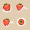 Cream Milk Curl Splash Drops Fruit Strawberry Realistic Transparent Background 3d Design Vector Illustration