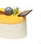 Cream Mousse Cake with Chocolate, Mango Mousse